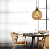 גוף תאורה תלויי תקרה דגם עוז ענבר כהה