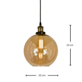 גוף תאורה תלויי תקרה דגם עוז ענבר כהה