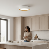 גוף צמוד תקרה מעוצב דגם הילה לבן/עץ