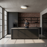 גוף צמוד תקרה מעוצב דגם הילה לבן/עץ