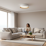 גוף צמוד תקרה מעוצב דגם הילה לבן/עץ