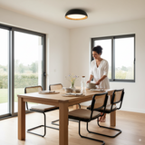 גוף צמוד תקרה מעוצב דגם הילה שחור/עץ