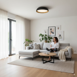 גוף צמוד תקרה מעוצב דגם הילה שחור/עץ