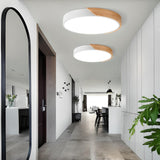 גוף צמוד תקרה מעוצב דגם נובה לבן/עץ