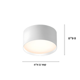 גוף צמוד תקרה מעוצב צילינדר דגם הוד לבן