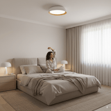 גוף צמוד תקרה מעוצב דגם הילה לבן/עץ