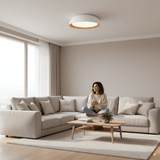 גוף צמוד תקרה מעוצב דגם הילה לבן/עץ