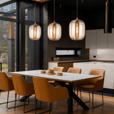 גוף תאורה תלויי תקרה דגם ספיר ענבר