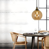 גוף תאורה תלויי תקרה דגם עוז ענבר כהה